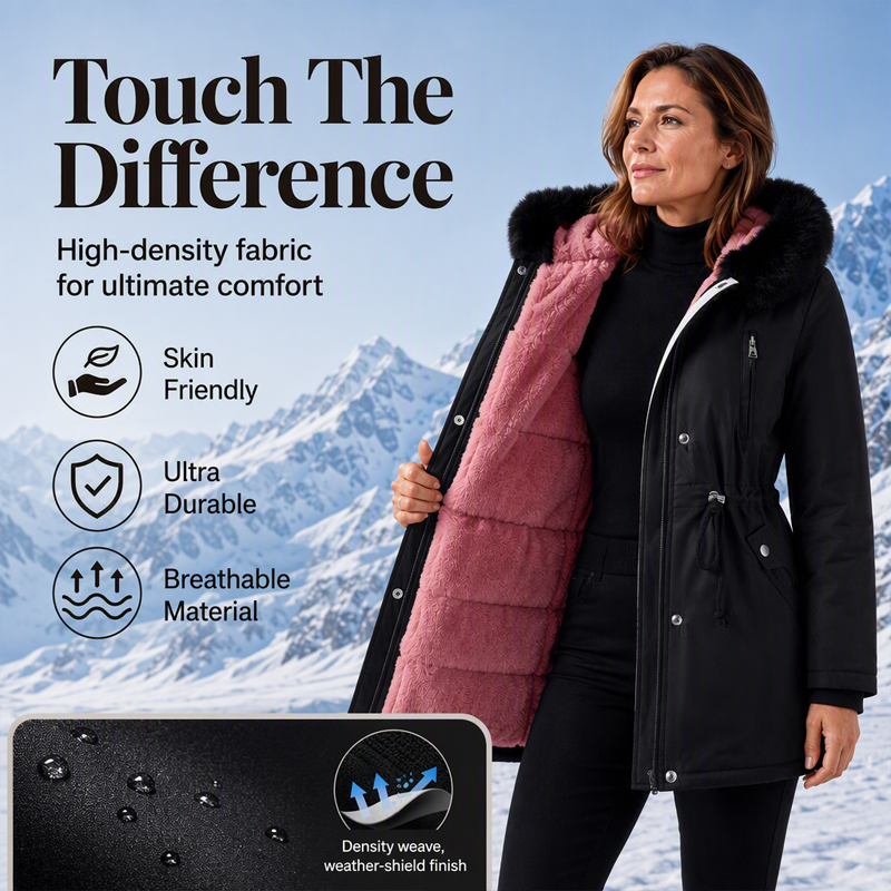Women's Winter Mid-Length Plush-Lined Jacket