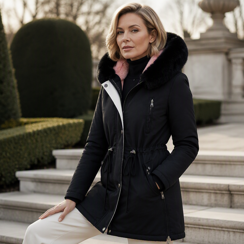 Women's Winter Mid-Length Plush-Lined Jacket
