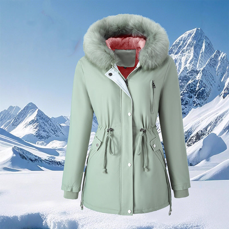 Women's Winter Mid-Length Plush-Lined Jacket