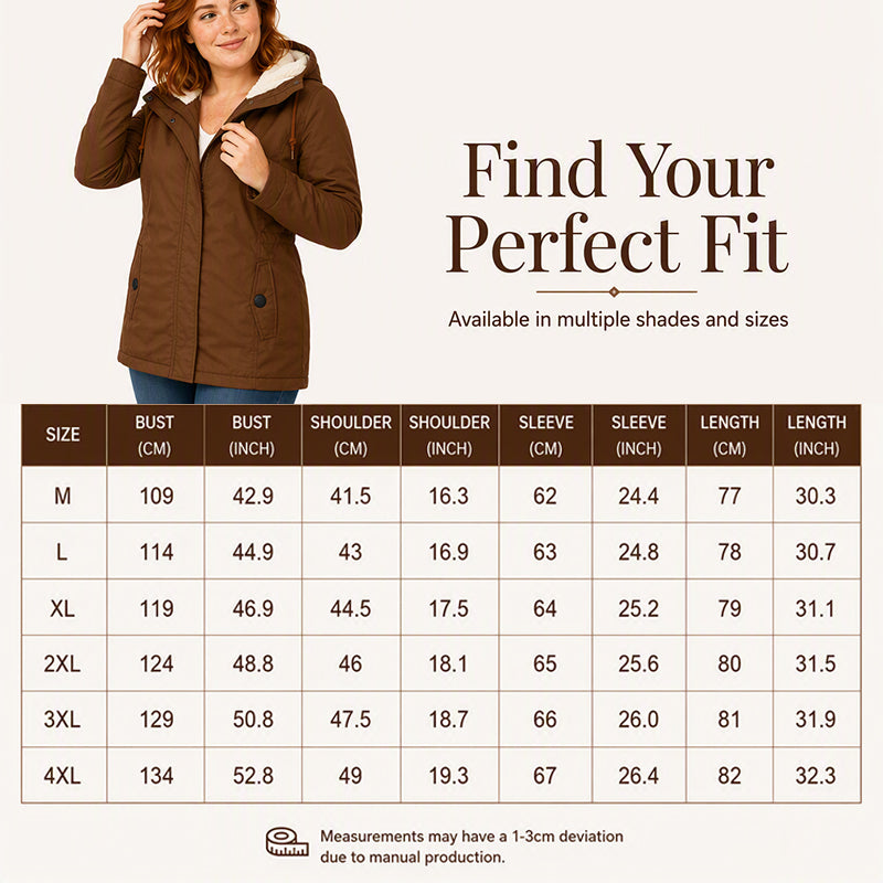 Women's Thickened Plush-Lined Hooded Jacket