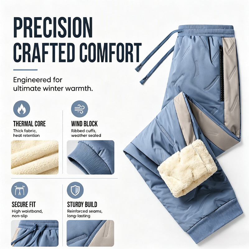 Men's Windproof Thermal Pants with Elastic Cuffs