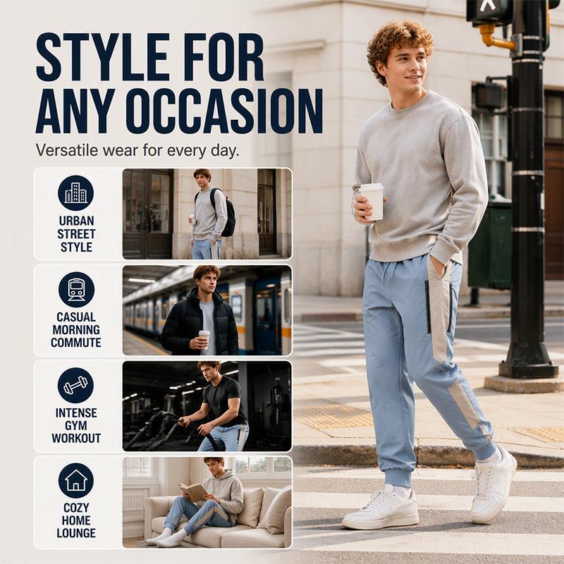Men's Windproof Thermal Pants with Elastic Cuffs