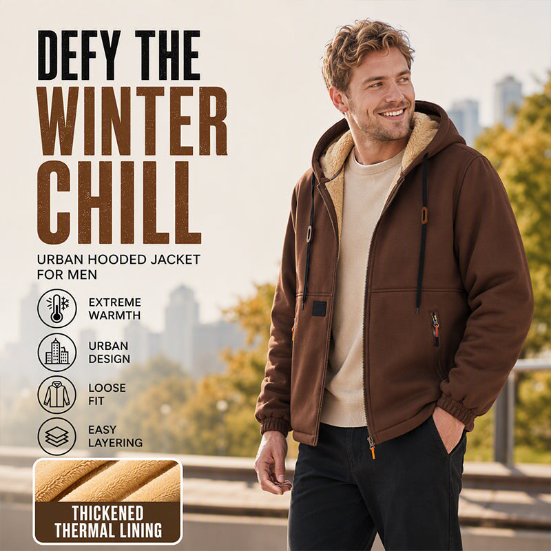Men's Thick Sherpa-Lined Hooded Jacket
