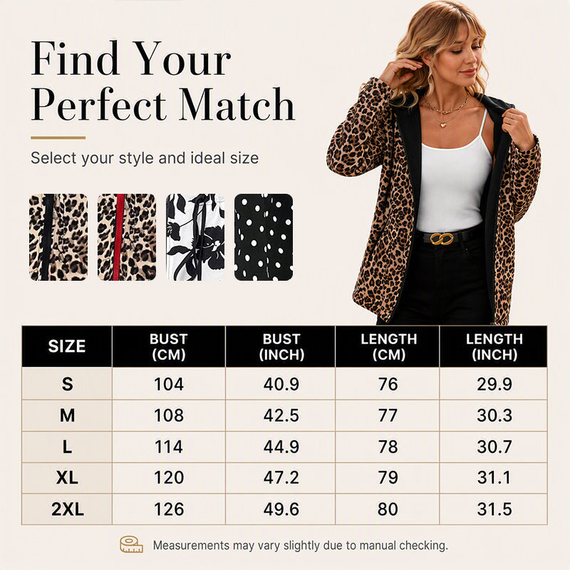 Women's Reversible Leopard Print Hooded Jacket