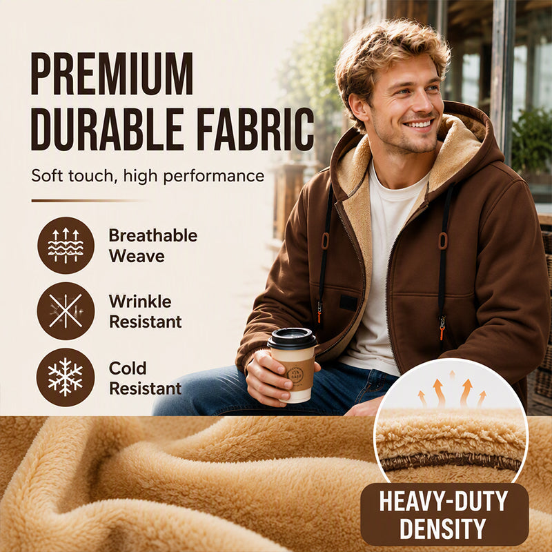 Men's Thick Sherpa-Lined Hooded Jacket