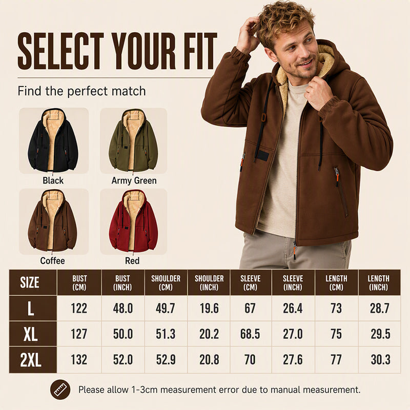 Men's Thick Sherpa-Lined Hooded Jacket