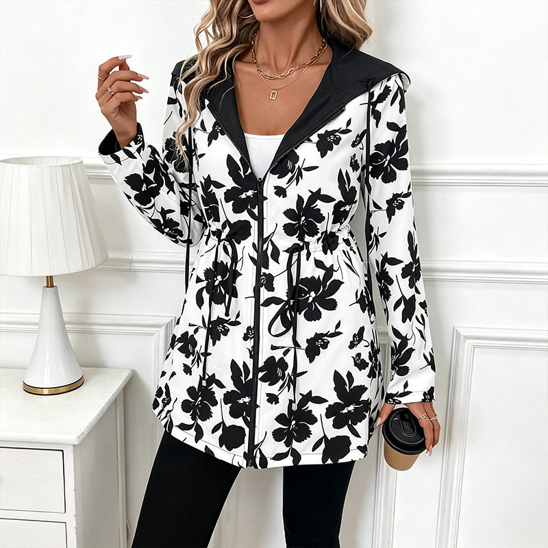 Women's Reversible Leopard Print Hooded Jacket