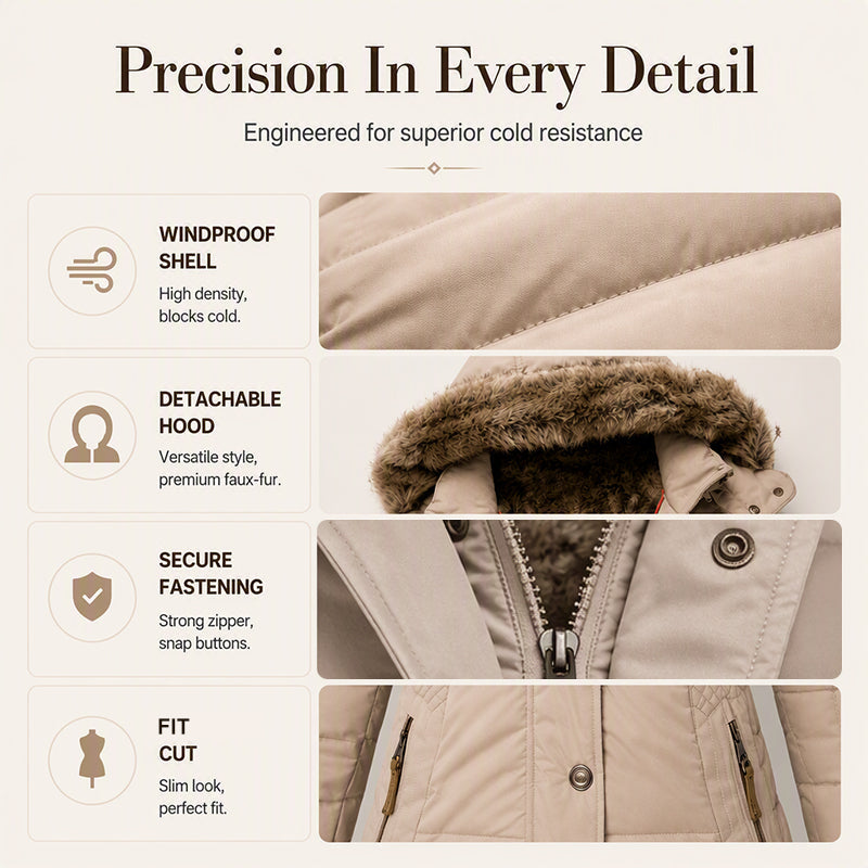 Women's Slim-Fit Hooded Padded Jacket