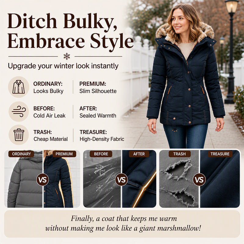 Women's Slim-Fit Hooded Padded Jacket