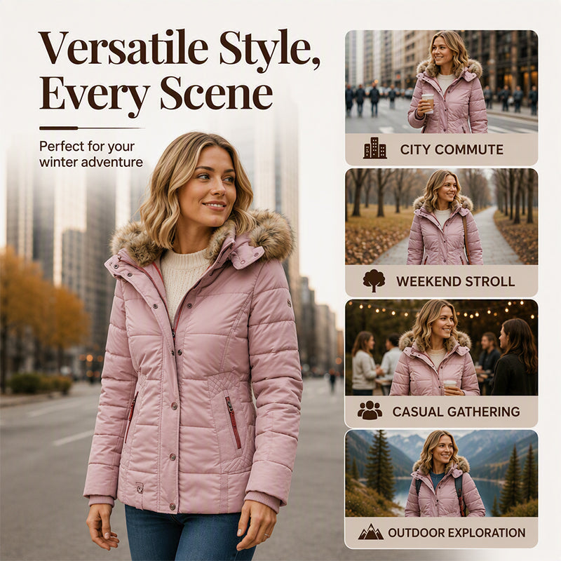 Women's Slim-Fit Hooded Padded Jacket