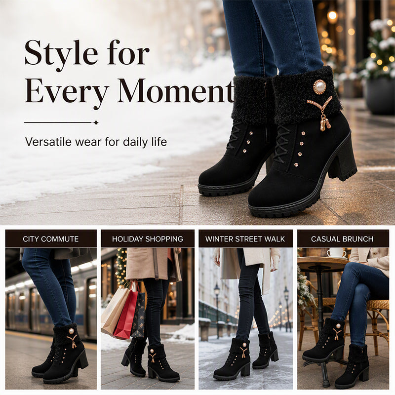 Women's Thick Warm Chunky Heel Boots