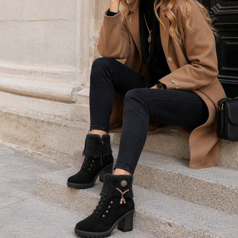 Women's Thick Warm Chunky Heel Boots