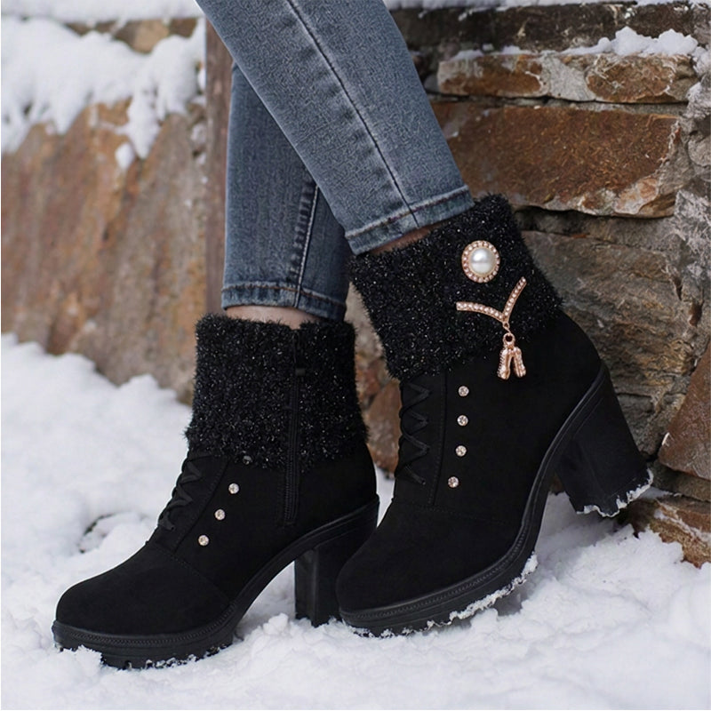 Women's Thick Warm Chunky Heel Boots