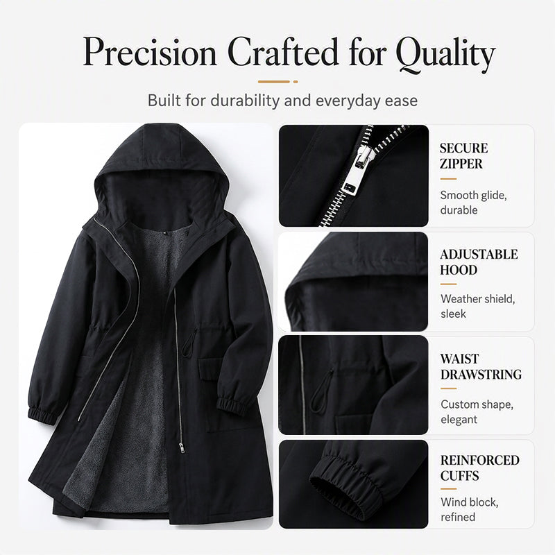 Women's Warm Mid-Length Hooded Coat