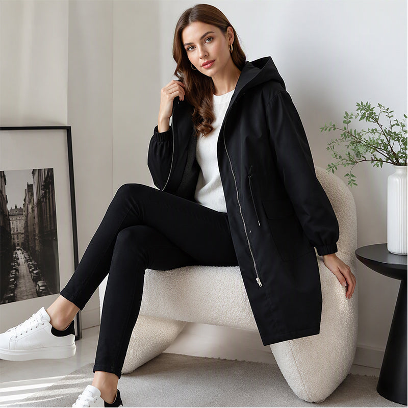 Women's Warm Mid-Length Hooded Coat