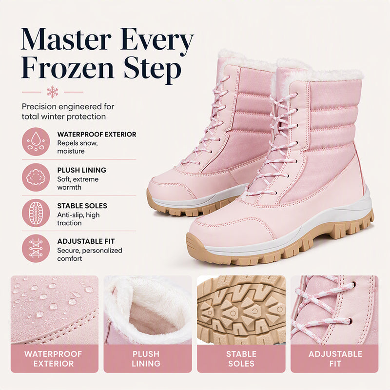 Women's Waterproof Plush-Lined Mid-Calf Snow Boots