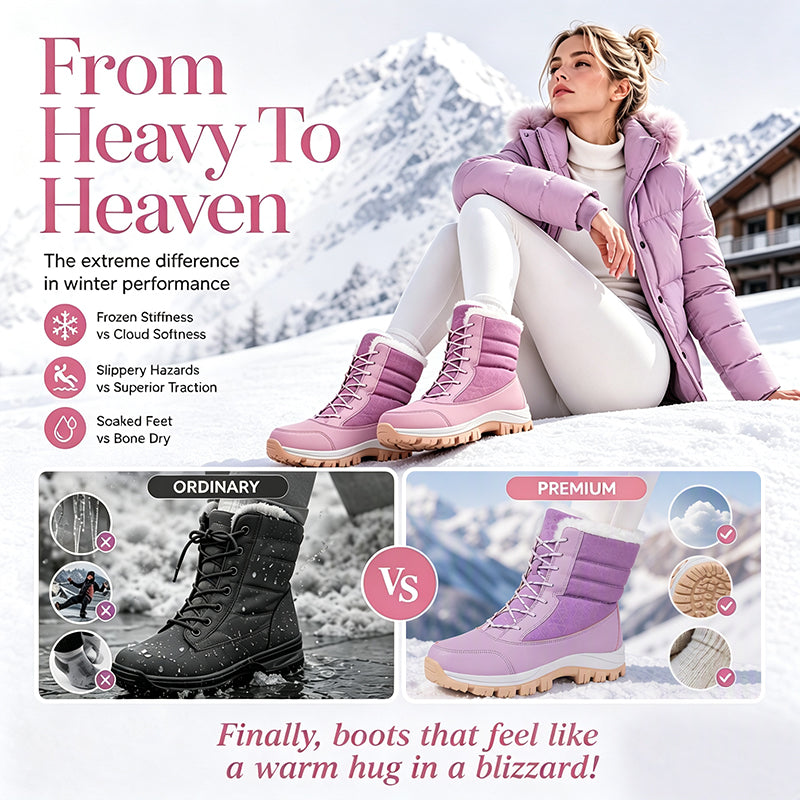 Women's Waterproof Plush-Lined Mid-Calf Snow Boots