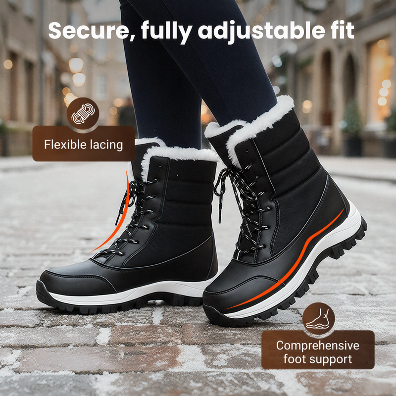 Women's Waterproof Plush-Lined Mid-Calf Snow Boots