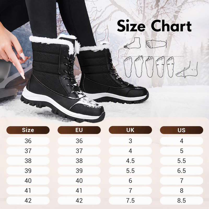 Women's Waterproof Plush-Lined Mid-Calf Snow Boots
