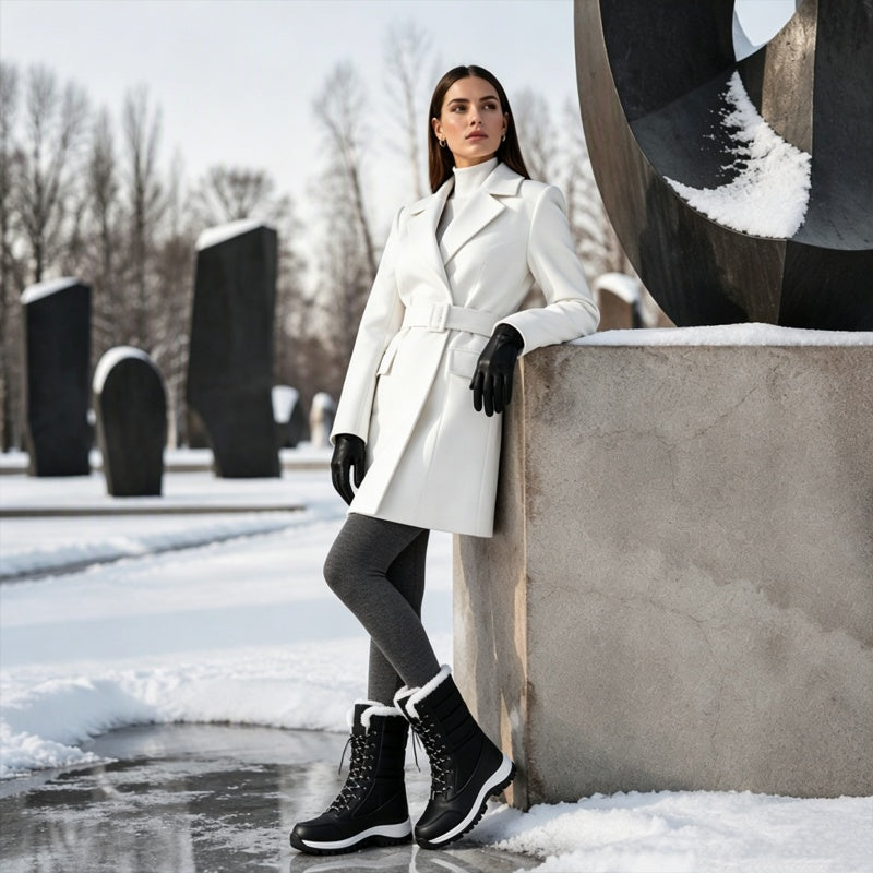 Women's Waterproof Plush-Lined Mid-Calf Snow Boots