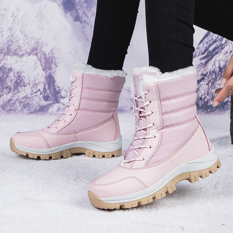 Women's Waterproof Plush-Lined Mid-Calf Snow Boots
