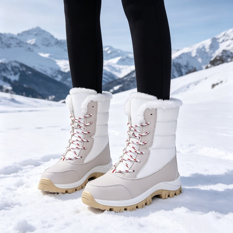 Women's Waterproof Plush-Lined Mid-Calf Snow Boots