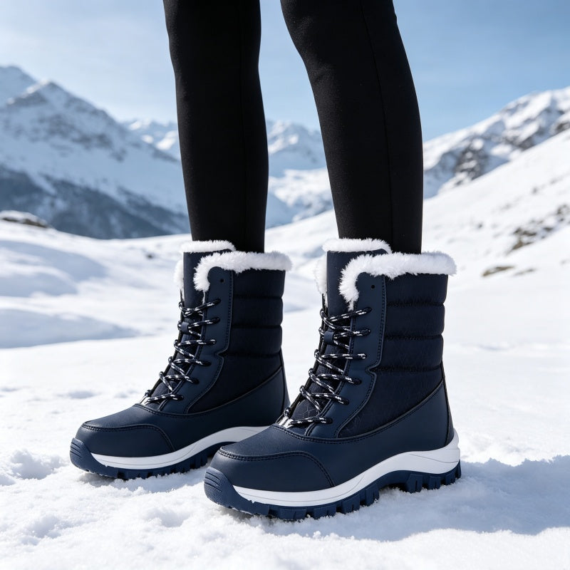 Women's Waterproof Plush-Lined Mid-Calf Snow Boots