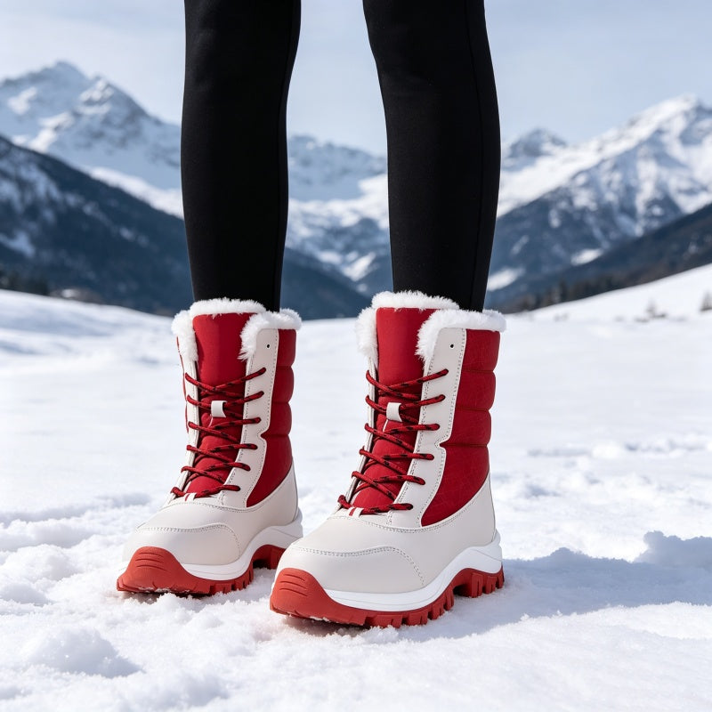 Women's Waterproof Plush-Lined Mid-Calf Snow Boots