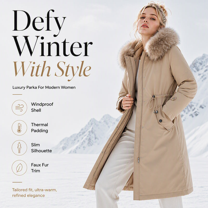 Women's 2-in-1 Detachable Plush-Lined Hooded Coat