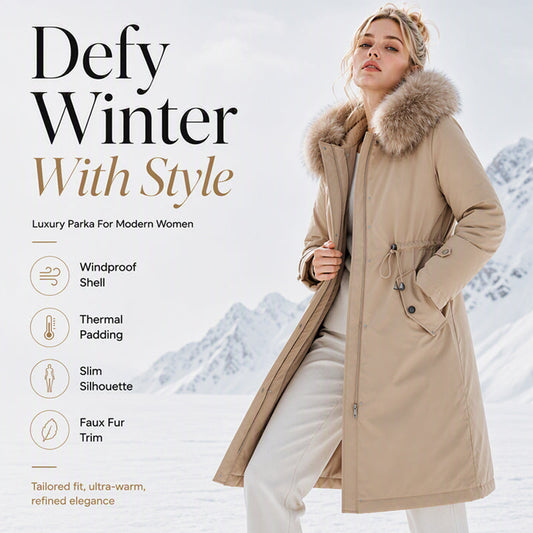 Women's 2-in-1 Detachable Plush-Lined Hooded Coat