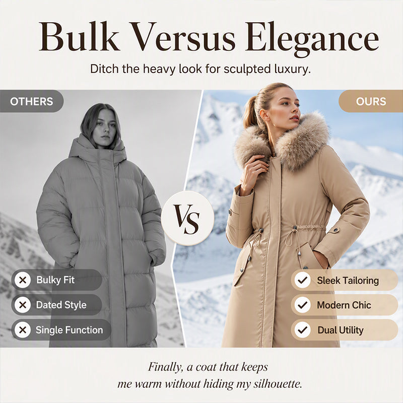 Women's 2-in-1 Detachable Plush-Lined Hooded Coat