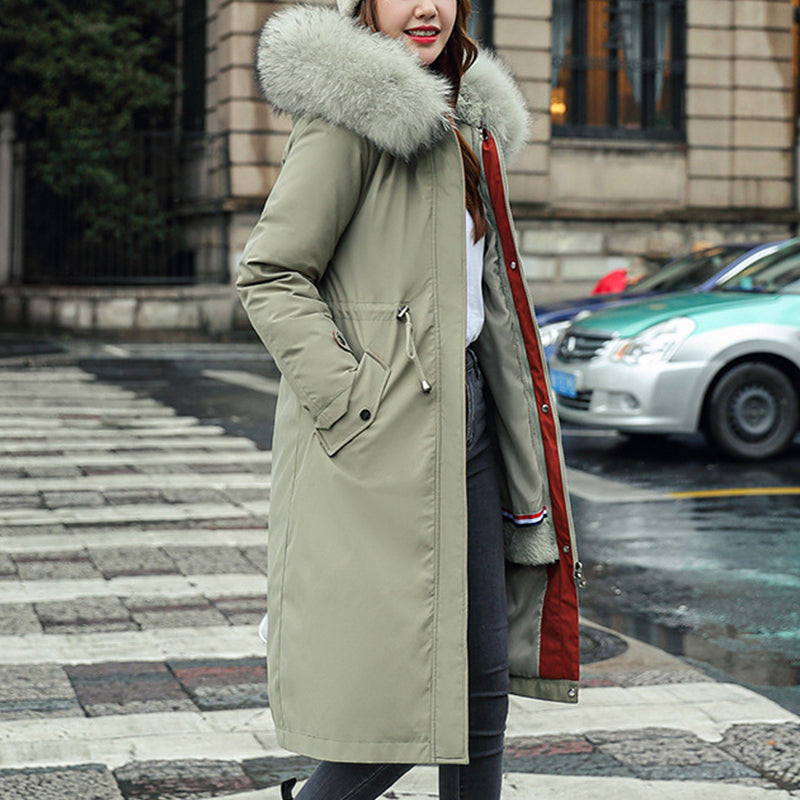 Women's 2-in-1 Detachable Plush-Lined Hooded Coat