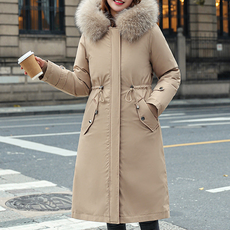 Women's 2-in-1 Detachable Plush-Lined Hooded Coat