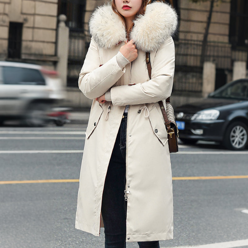 Women's 2-in-1 Detachable Plush-Lined Hooded Coat