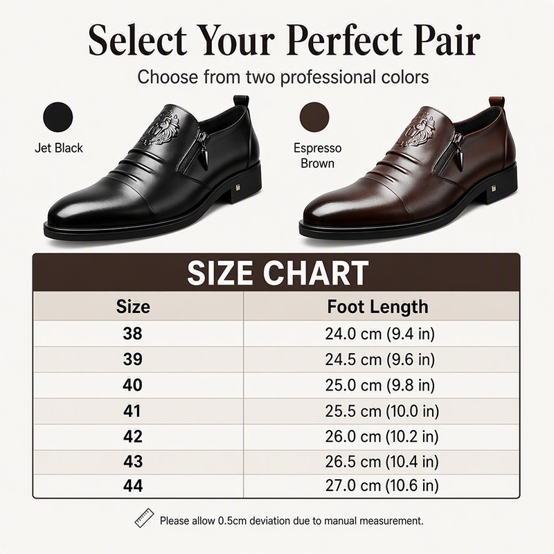 Men's Pointed Toe Slip-on Zipper Shoes