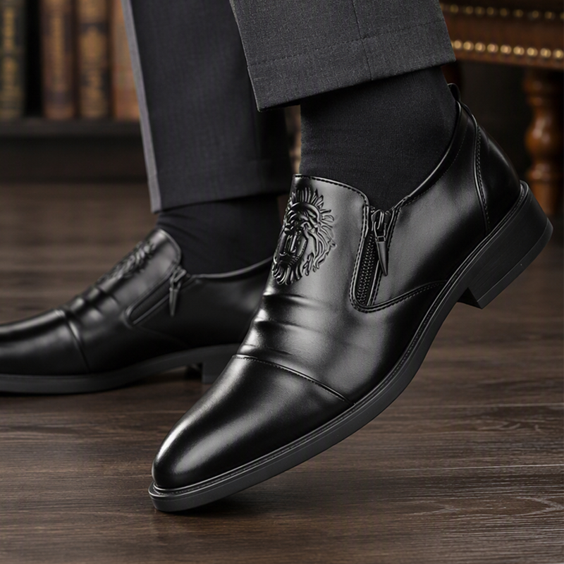 Men's Pointed Toe Slip-on Zipper Shoes