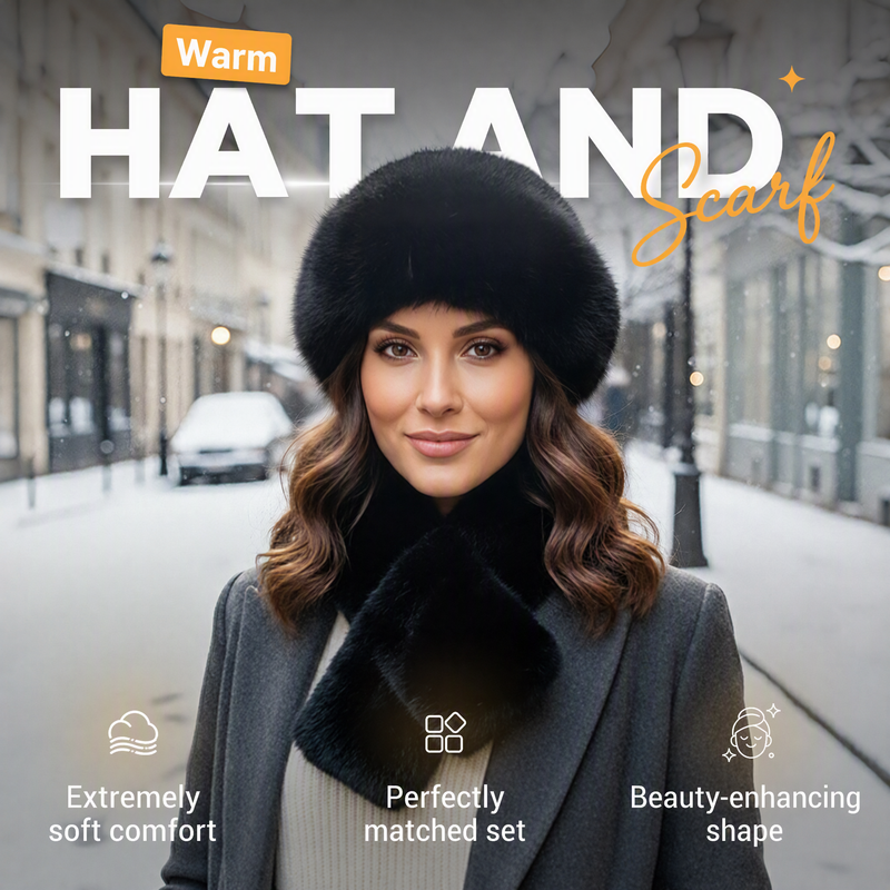 Winter Plush Thickened Scarf and Hat Warm Set