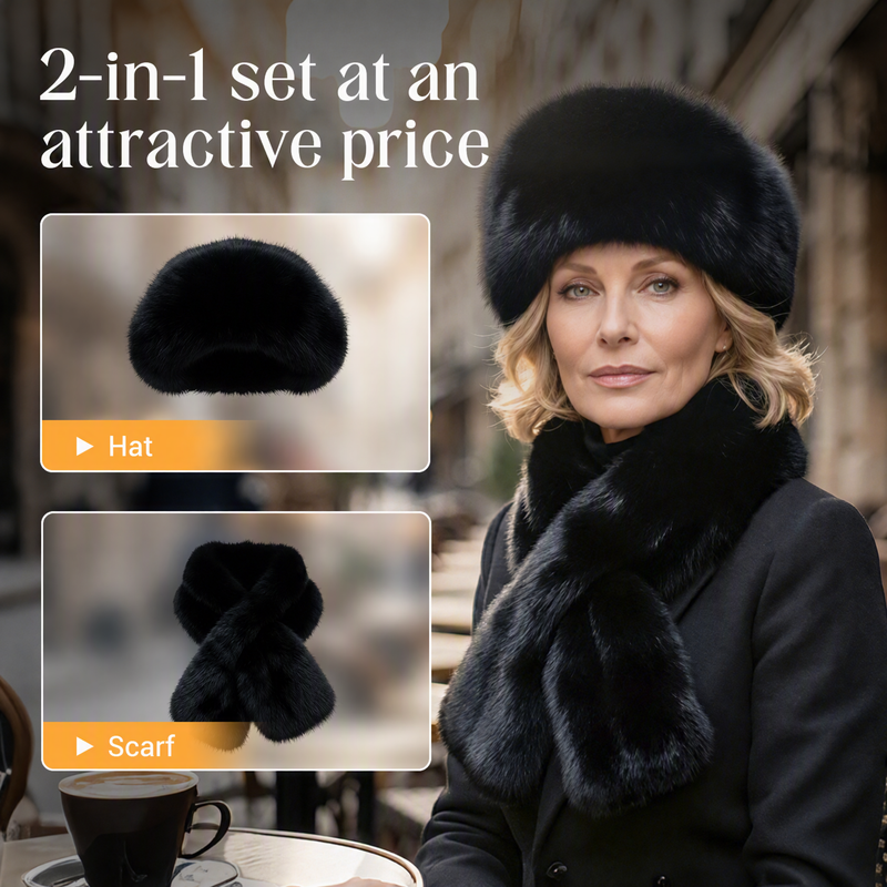 Winter Plush Thickened Scarf and Hat Warm Set
