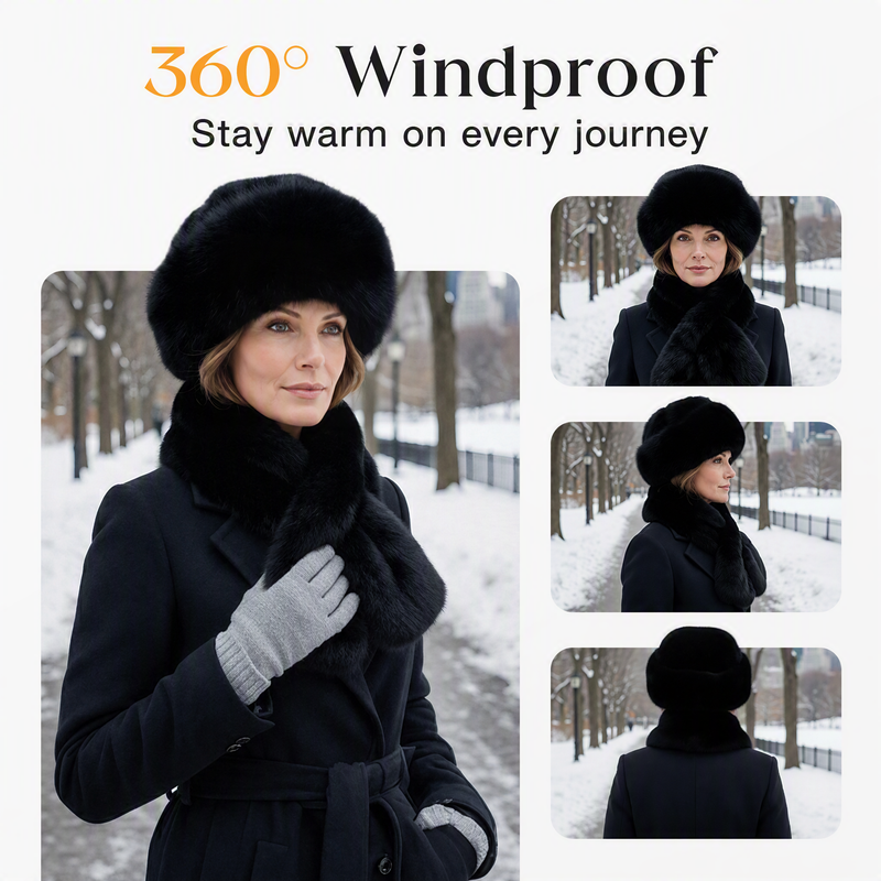 Winter Plush Thickened Scarf and Hat Warm Set