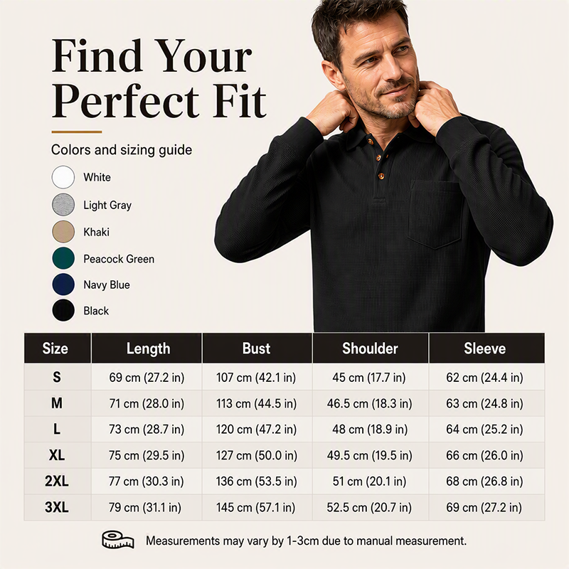 Men's Classic Waffle Knit Collared Top