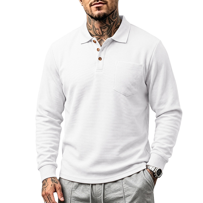 Men's Classic Waffle Knit Collared Top