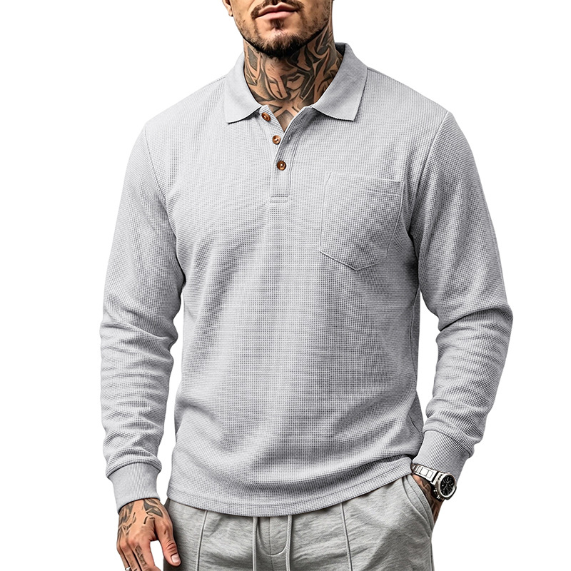 Men's Classic Waffle Knit Collared Top