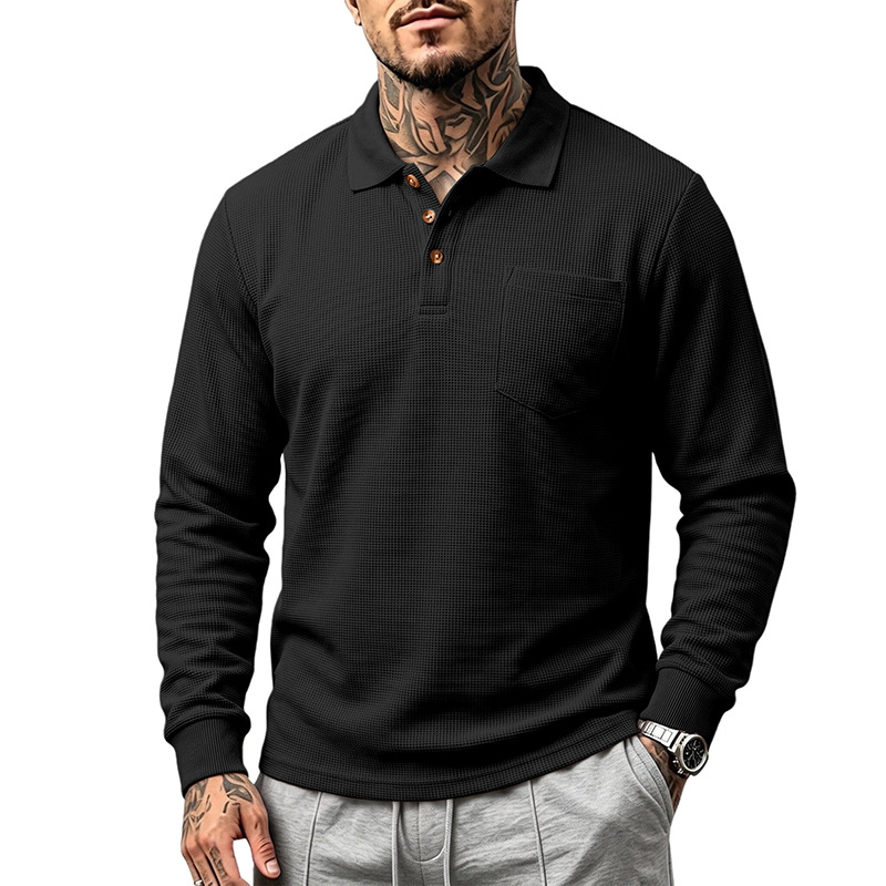 Men's Classic Waffle Knit Collared Top