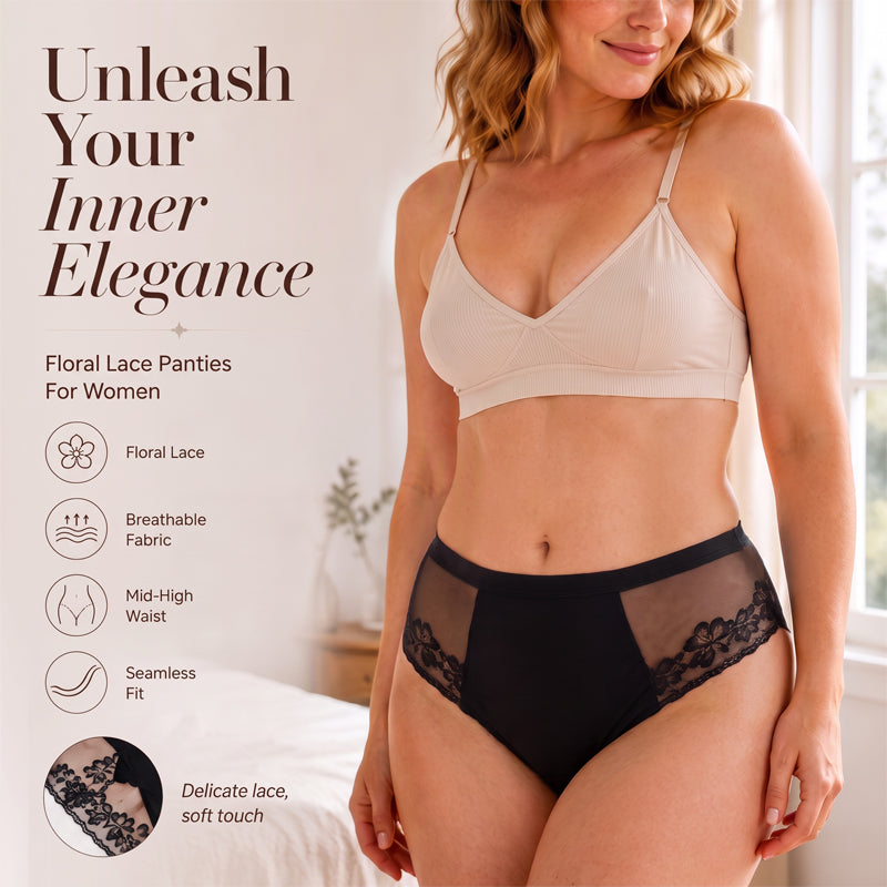 Women's High-Waist Sexy Lace Mesh Briefs