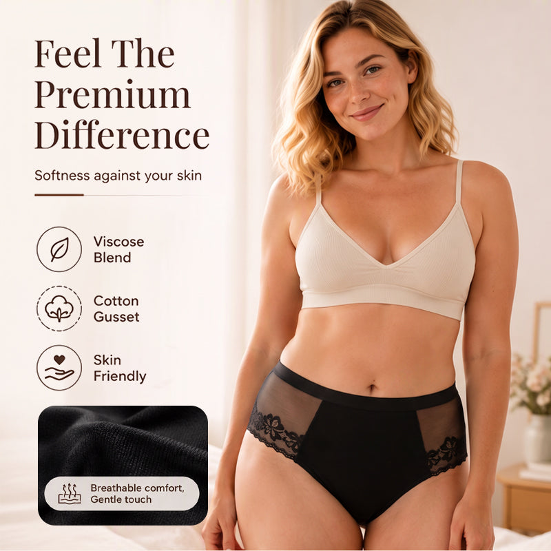 Women's High-Waist Sexy Lace Mesh Briefs