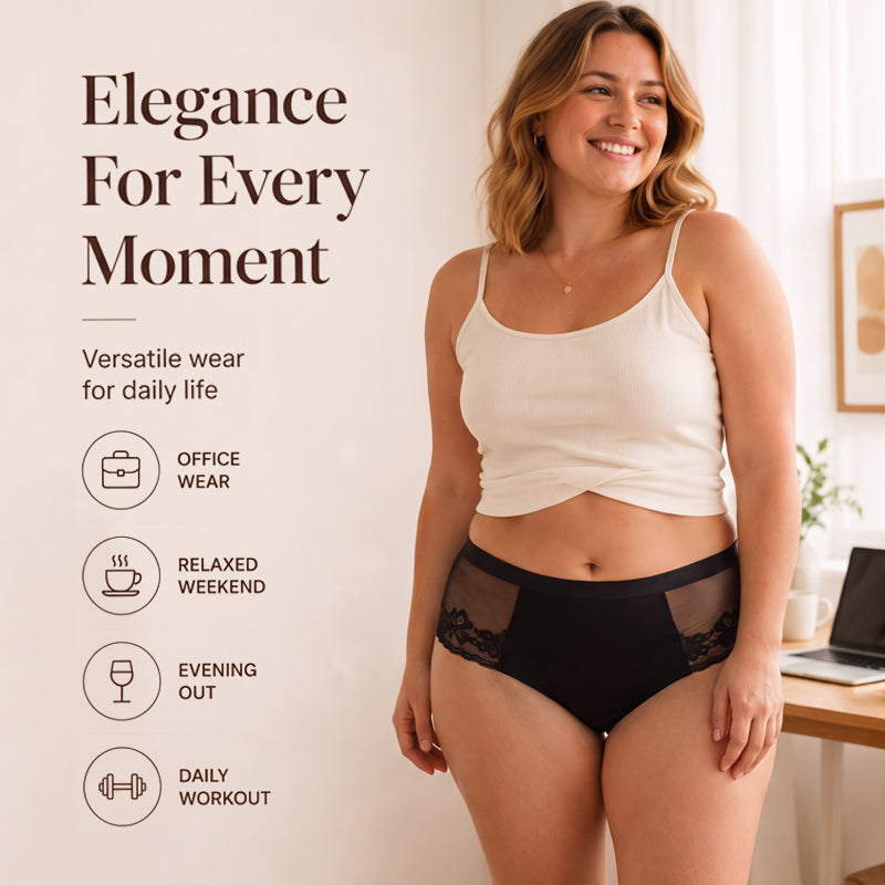 Women's High-Waist Sexy Lace Mesh Briefs
