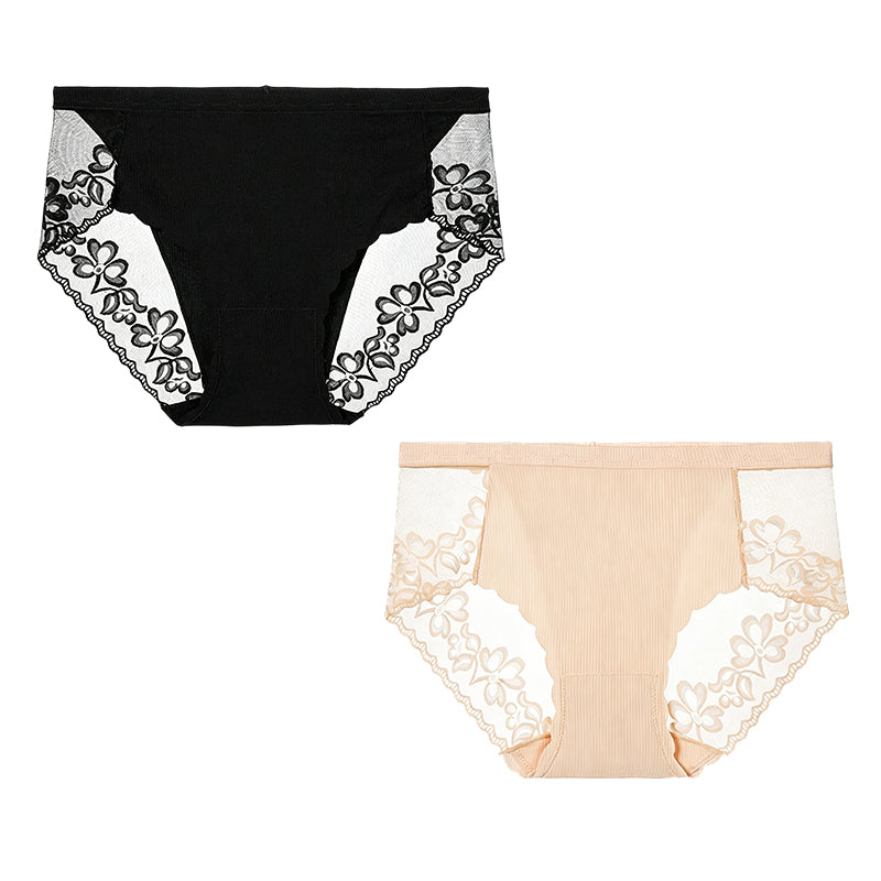 Women's High-Waist Sexy Lace Mesh Briefs