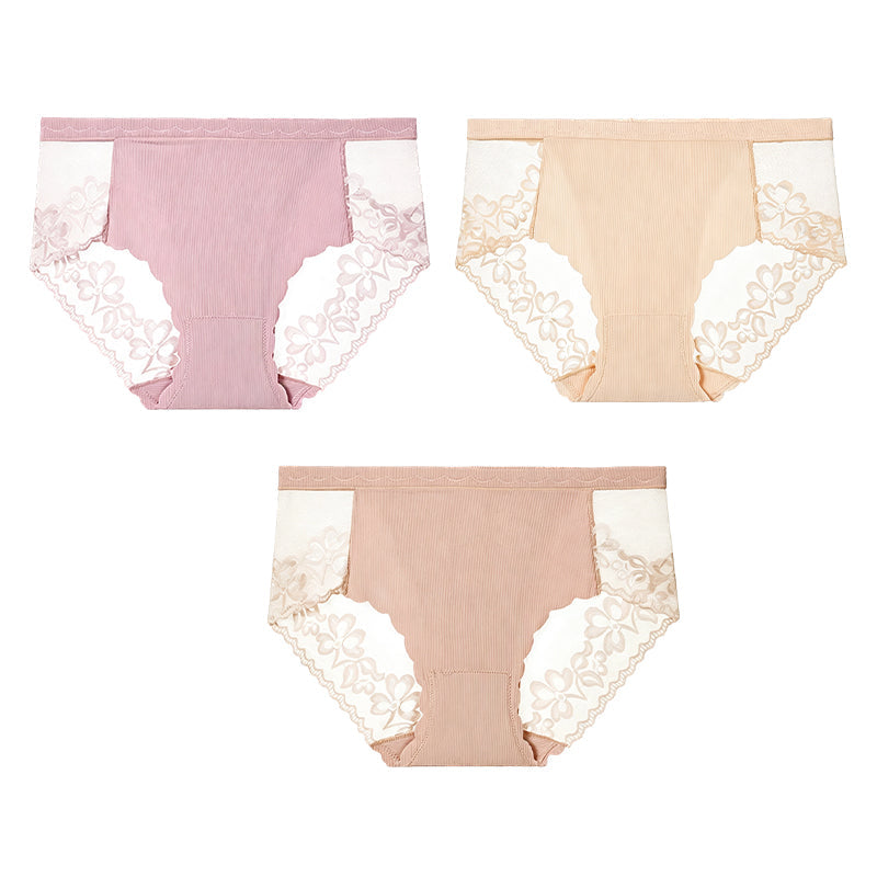 Women's High-Waist Sexy Lace Mesh Briefs