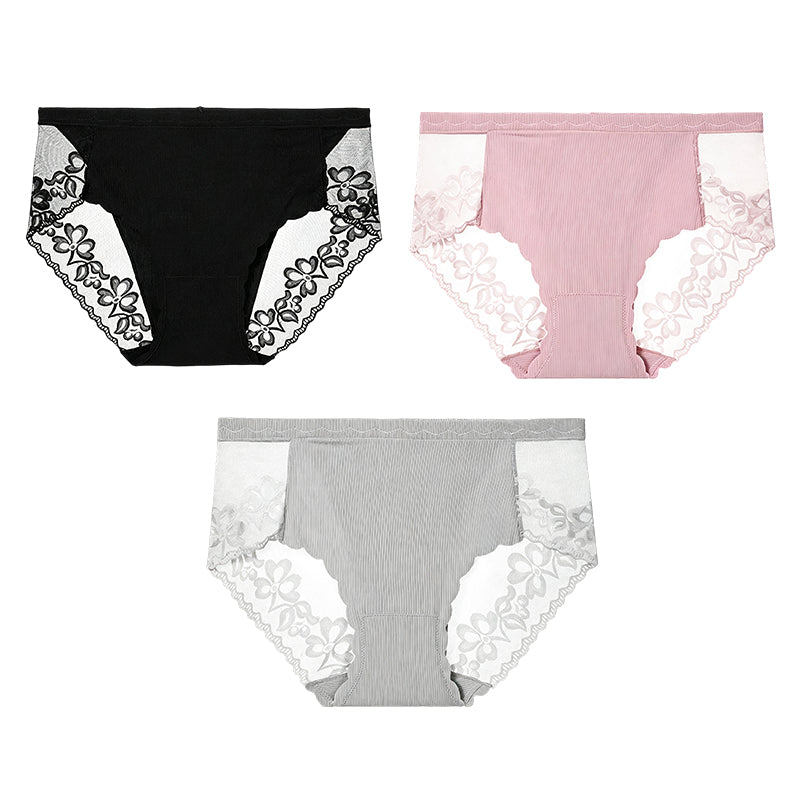 Women's High-Waist Sexy Lace Mesh Briefs