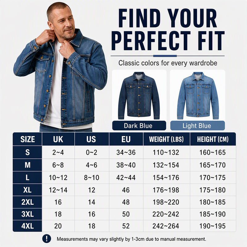 Men's Classic Winter Warm Denim Jacket